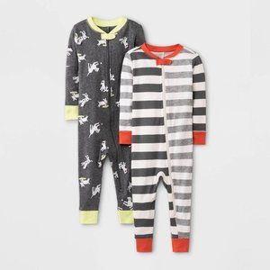 Cat & Jack 2 Pack Snug Fit Romper Pajamas / NWT / Size: 12 Mon…
